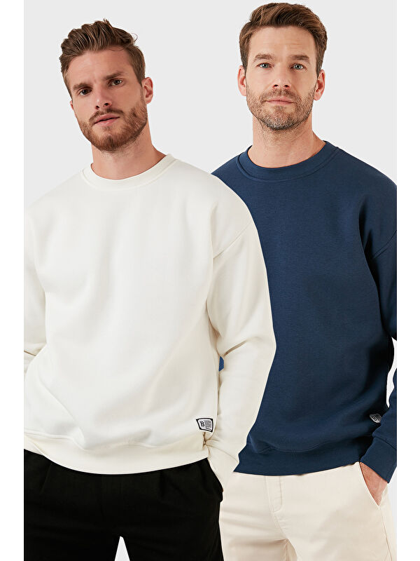 Buratti Regular Fit Bisiklet Yaka Şardonlu 2'li Paket Sweat 5905255S2