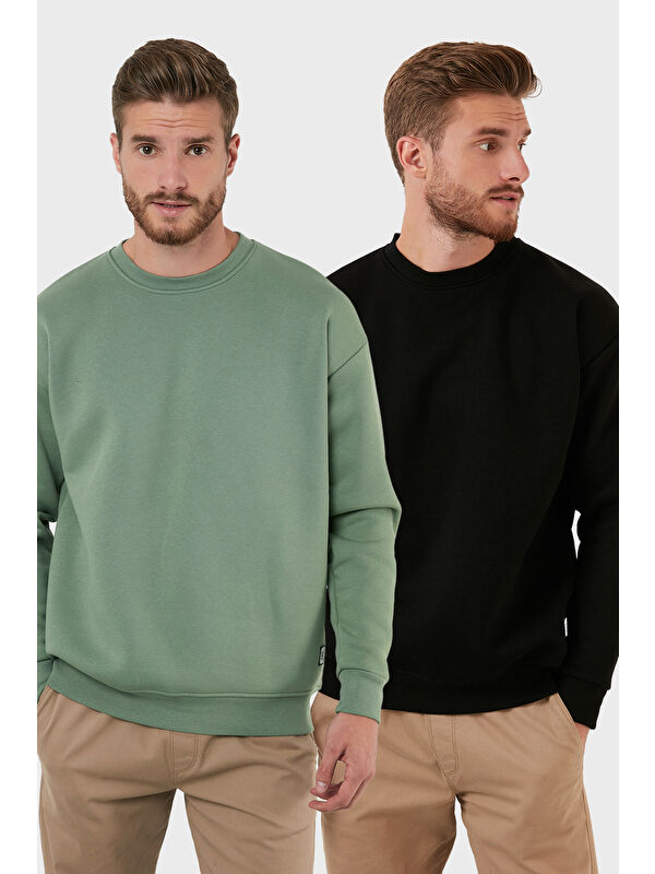 Buratti Regular Fit Bisiklet Yaka Şardonlu 2'li Paket Sweat 5905255S2