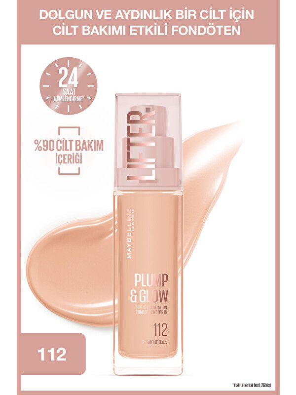 Maybelline New York Lifter Niasinamid ve Hyalüronik Asit İçeren Aydınlatan Fondöten - 112
