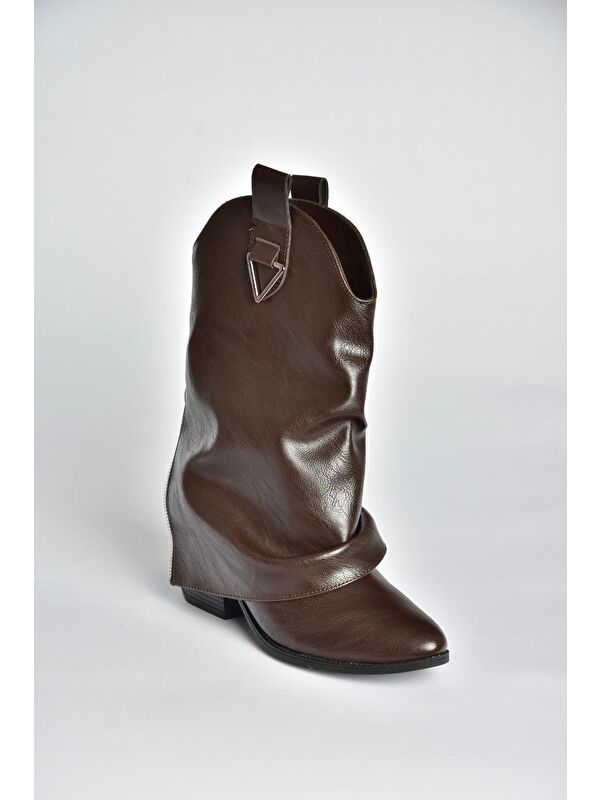 Kahverengi Kadın Bot V973601009 - Görsel 6