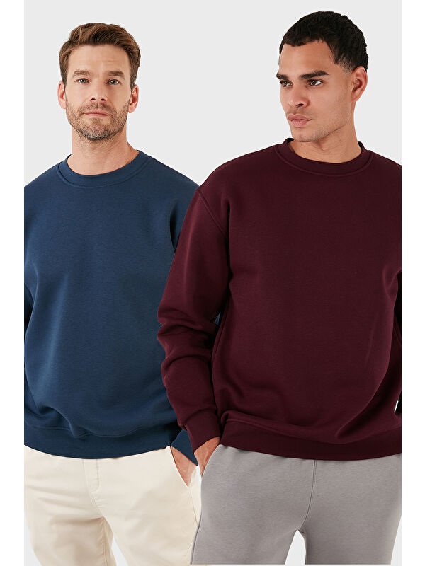 Buratti Regular Fit Bisiklet Yaka Şardonlu 2'li Paket Sweat 5905255S2