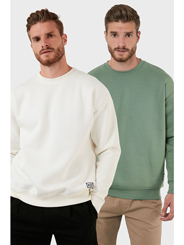 Buratti Regular Fit Bisiklet Yaka Şardonlu 2'li Paket Sweat 5905255S2