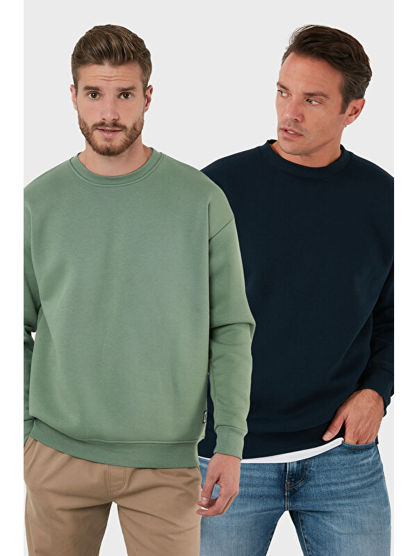 Buratti Regular Fit Bisiklet Yaka Şardonlu 2'li Paket Sweat 5905255S2