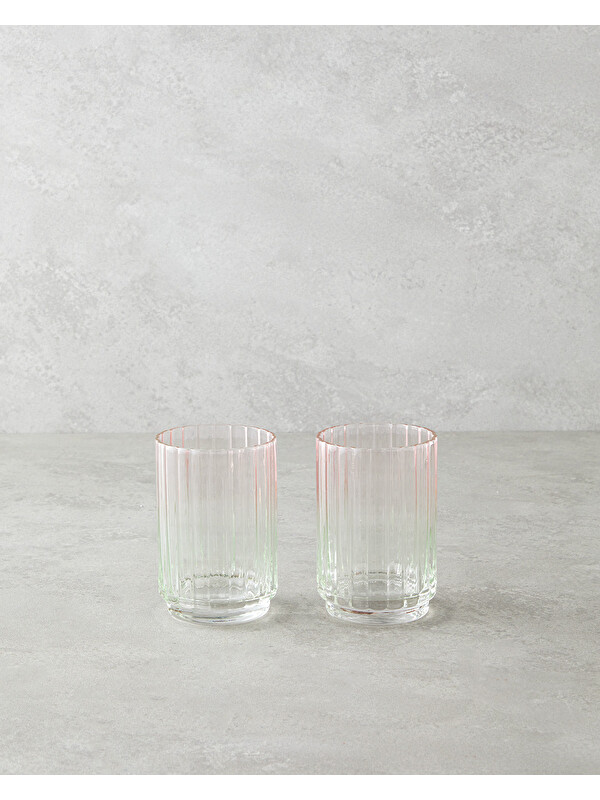 English Home Glimmer Cam 2'li Bardak 330 ml Pembe - Yeşil
