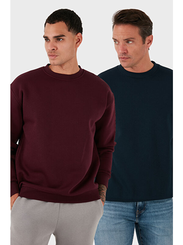 Buratti Regular Fit Bisiklet Yaka Şardonlu 2'li Paket Sweat 5905255S2