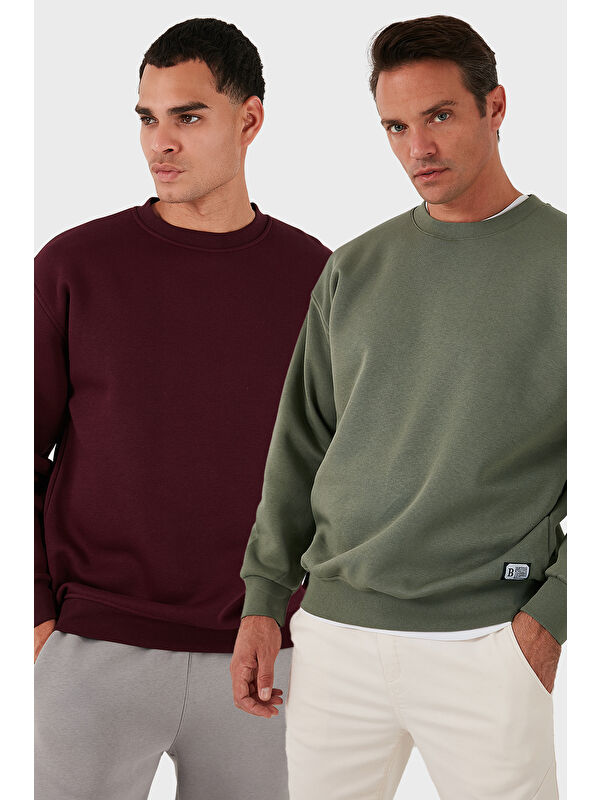 Buratti Regular Fit Bisiklet Yaka Şardonlu 2'li Paket Sweat 5905255S2
