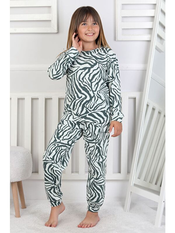 ZUZUNGA Kaplan Desenli Kız Çocuk Pijama Takımı