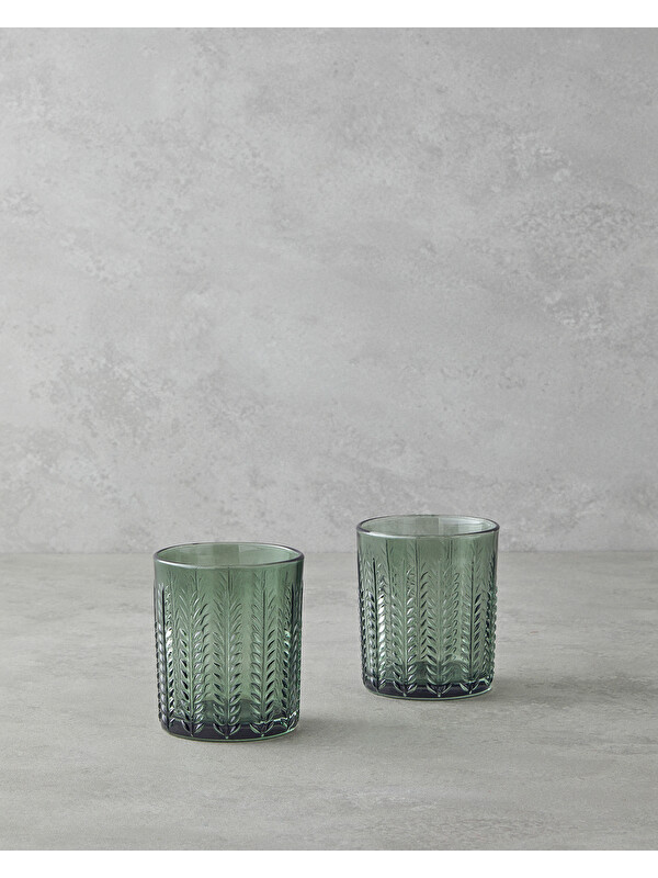 English Home Plantopia Cam 2'li Bardak 370 ml Yeşil