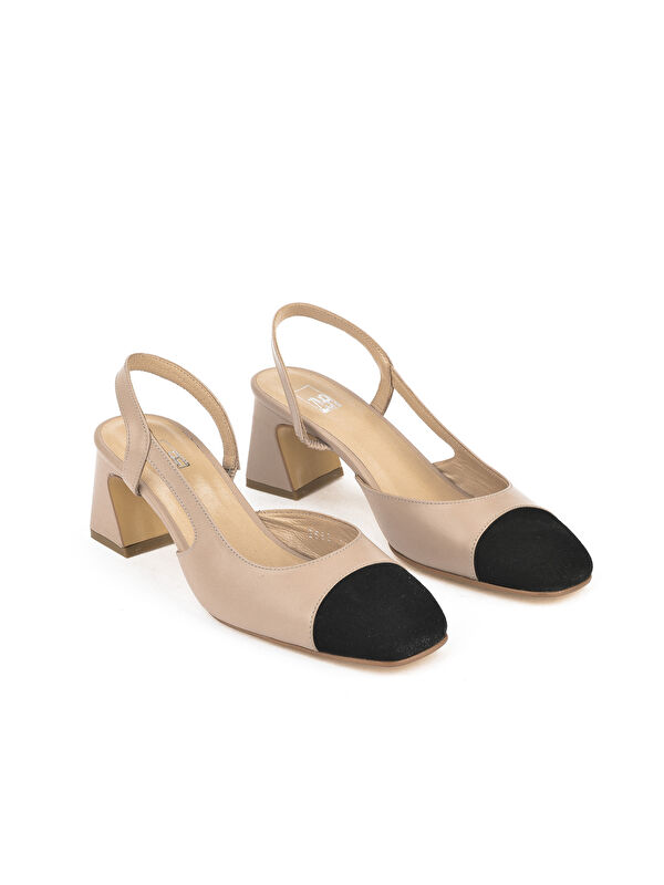 Kadın Hakiki Deri Topuklu Ayakkabı 1511030Z2553 Cappuccino - Görsel 3