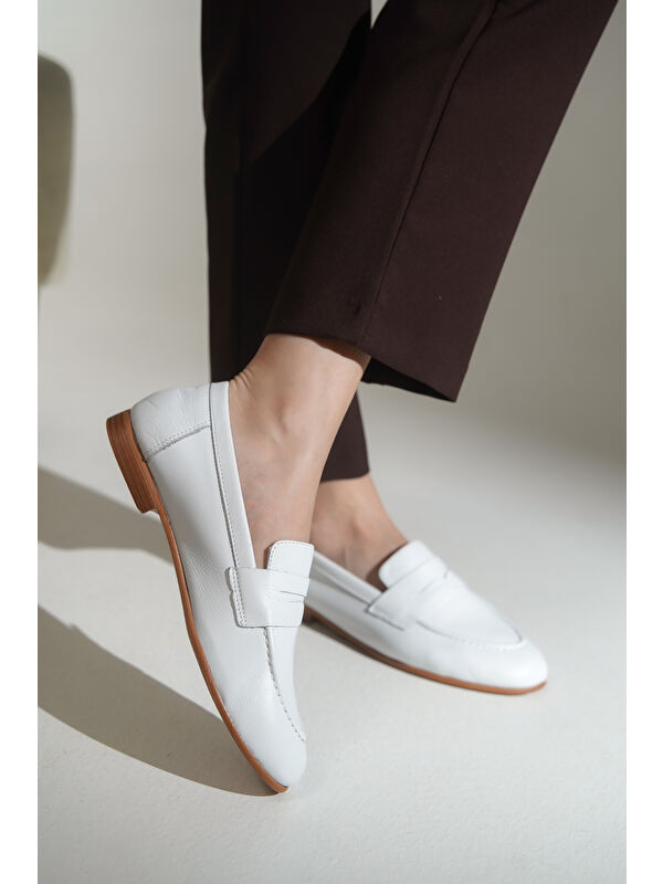 Calla Hakiki Deri Kadın Loafer - Görsel 9