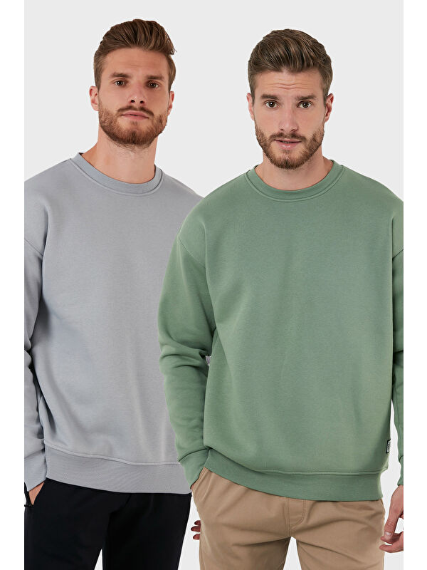 Buratti Regular Fit Bisiklet Yaka Şardonlu 2'li Paket Sweat 5905255S2