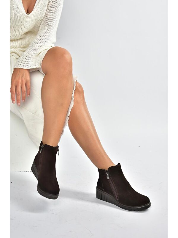 Kahverengi Kadın Bot V324800402 - Görsel 5
