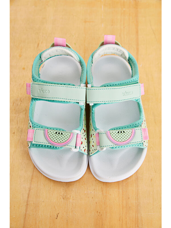 İnkagi Hafif Kız Bebek Yeşil Sandalet - Görsel 4