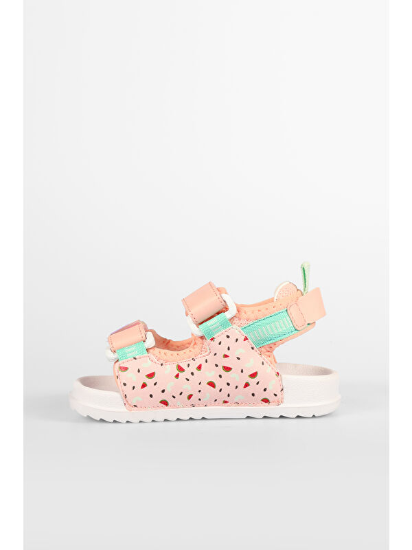 İnkagi Hafif Kız Okul Öncesi Pudra Sandalet - Görsel 3