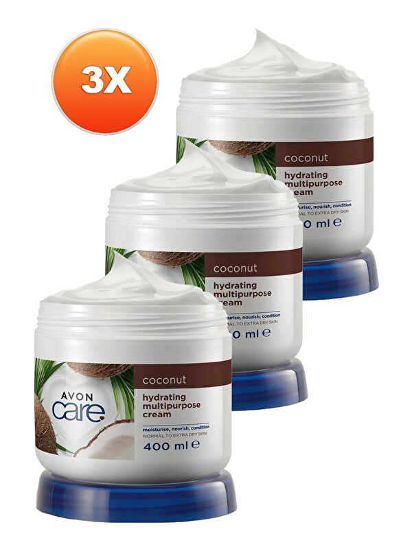AVON Care Hindistan Cevizi Yağı İçeren Çok Amaçlı Krem 400 Ml. Üçlü Set
