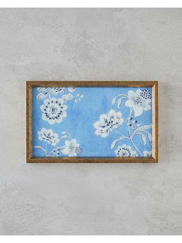 English Home Rasphberry Dekoratif Tepsi 16x26 cm Mavi