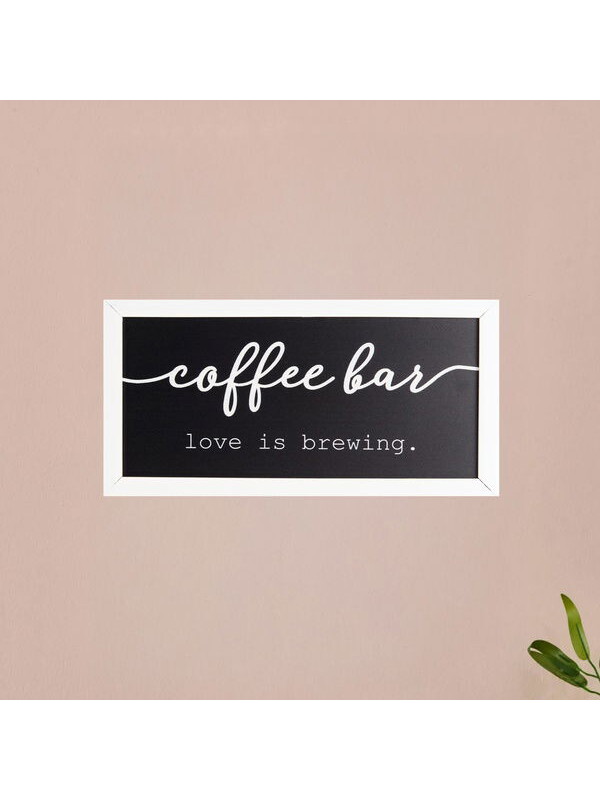 Evidea Deco Coffee Duvar Panosu - Siyah - 40x20 cm