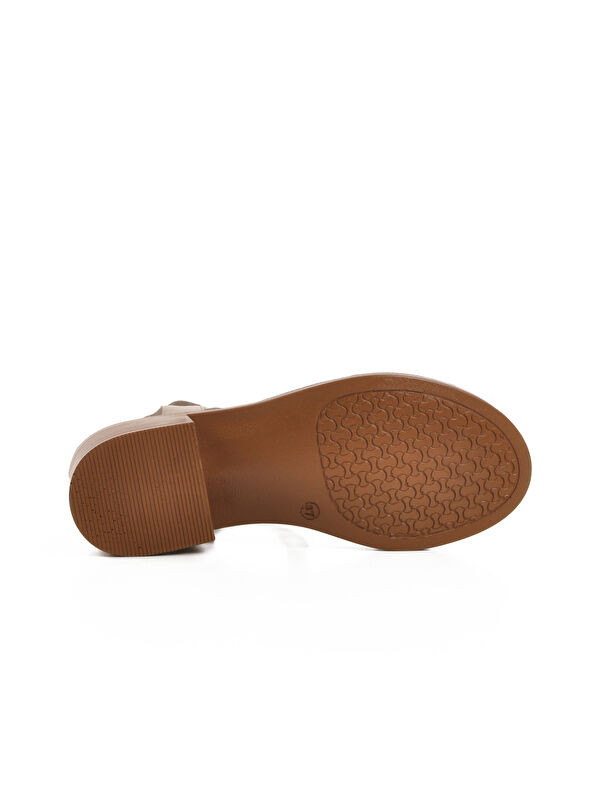 Gümüş Hakiki Deri Kadın Topuklu Sandalet 25020310Y Z - Görsel 6