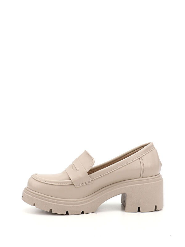 Kadın TEN Kalın Topuklu Loafer Ayakkabı - Görsel 4