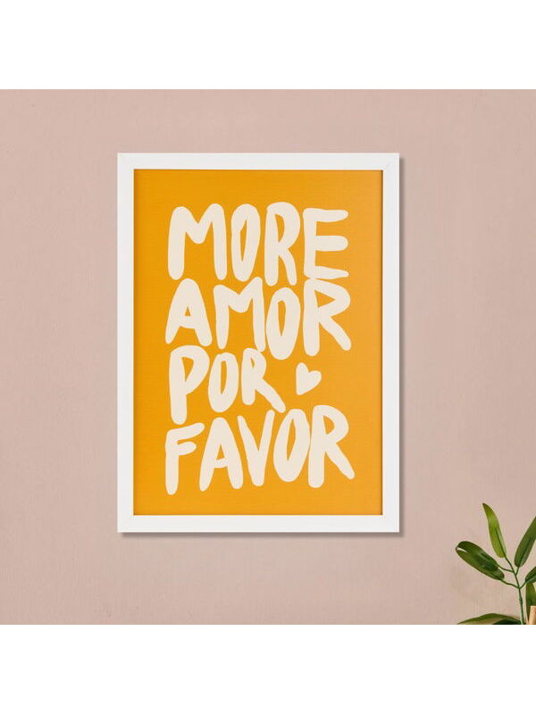 Evidea Deco More Amor Por Favor Pano - Sarı - 30x40 cm