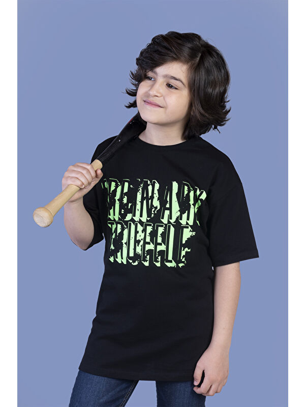 Toontoykids Erkek Çocuk Yazı Baskılı Tişört