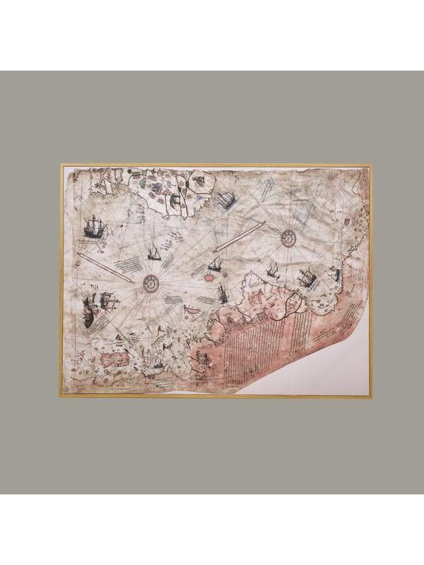 Evidea Deco Piri Reis Tablo - Açık Kahverengi - 120x90 cm