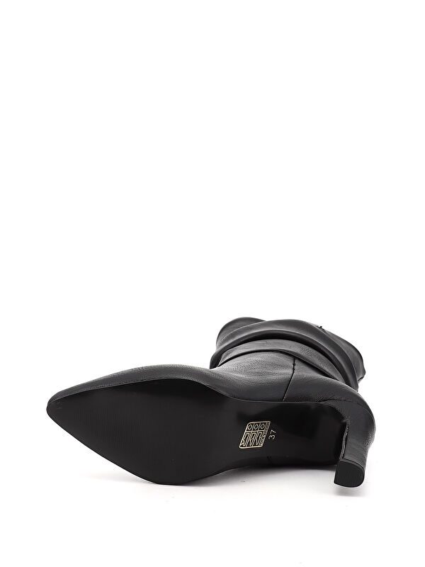 Gonderi(r) Mor Gonderi(r) Sivri Burun Kadın Körüklü İnce Topuklu Çizme