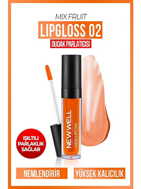 New Well Mix Fruit Lipgloss 02-Karışık Meyve Aromalı Dudak Parlatıcısı 8 ML