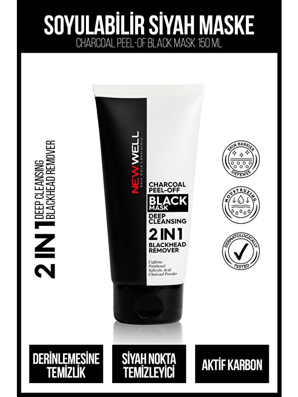 New Well Charcoal Peel-Of Black Mask Soyulabilir Siyah Maske 150 ML