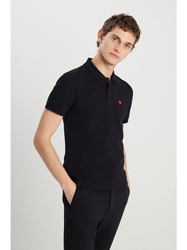 Wrangler %100 Pamuk Regular Fit Siyah Polo Yaka Tişört