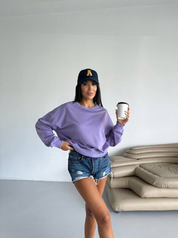 carla10 İki İplik Bisiklet Yaka Sweatshirt