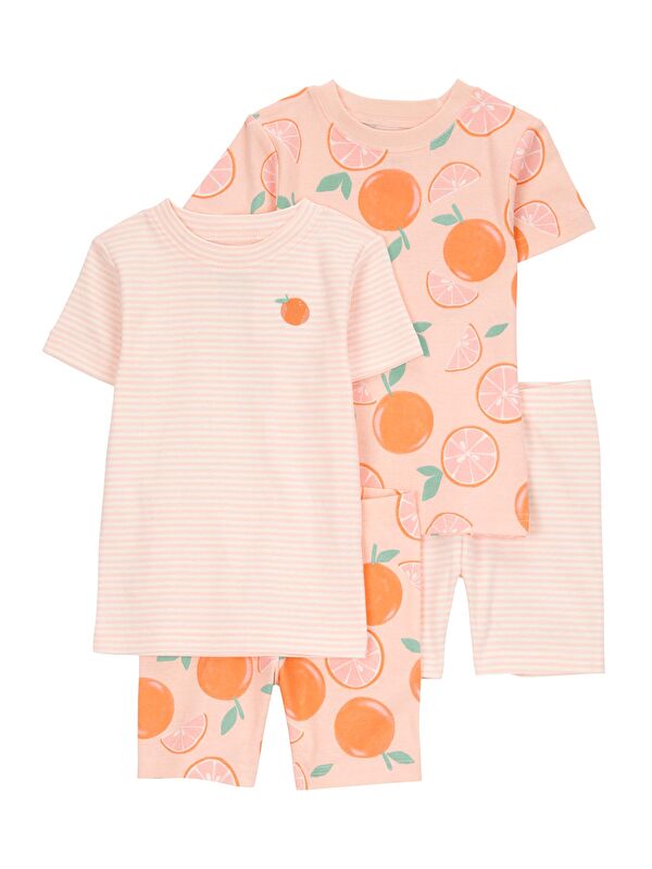 Carter's Küçük Kız Çocuk Pijama Set 4'lü Paket 2 Yaş-5 Yaş Çok Renkli
