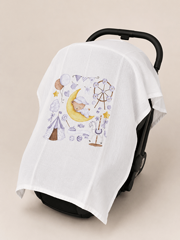 Luggi Baby Pamuklu Müslin Çok Amaçlı Bebek Örtüsü 75x110 Cm