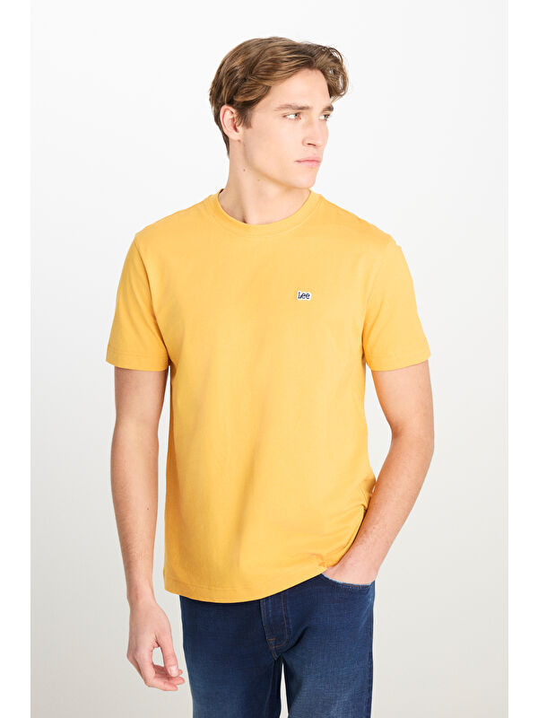 Lee Regular Fit Bisiklet Yaka Sarı Tişört