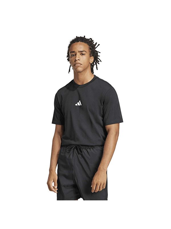 Adidas Small Logo Sj Erkek Siyah Yuvarlak Yaka Spor Tişört