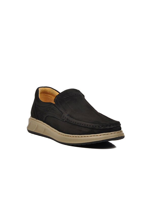 Siyah Nubuk Anatomik Hakiki Deri Erkek Casual Ayakkabı 708 M - Görsel 4