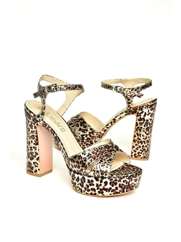 U8203026 Taba Kadın Topuklu Ayakkabı - Görsel 7