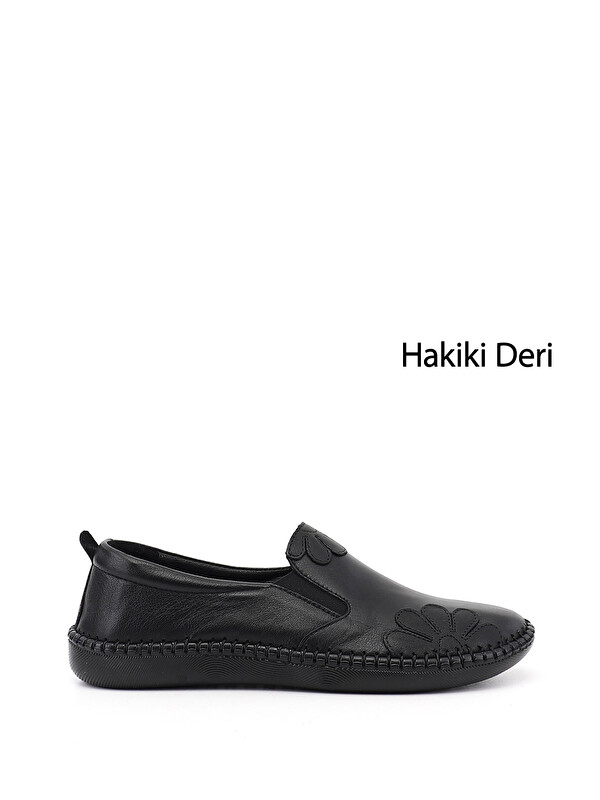 GÖNDERİ(R) Kadın SİYAH Hakiki Deri Comfort Ayakkabı