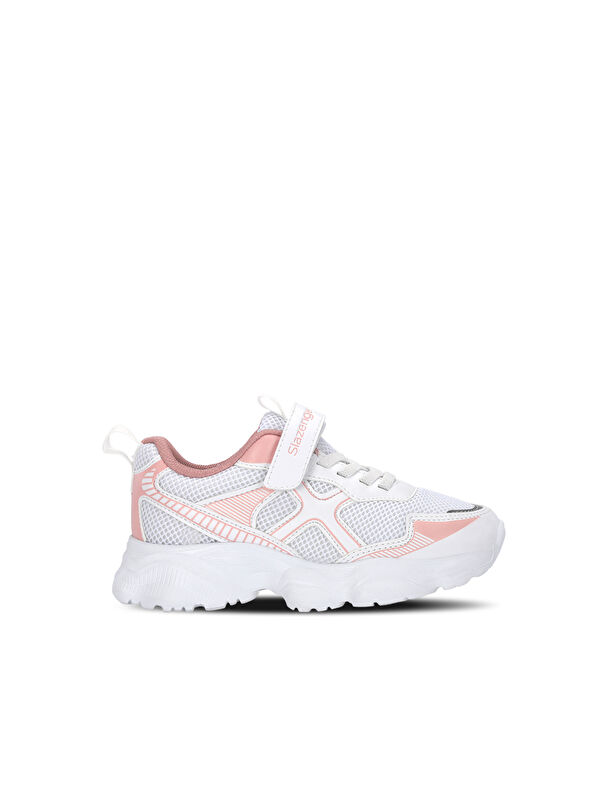 SLAZENGER FAST TRACK I Kız Çocuk Cırt Cırtlı Beyaz / Pembe Günlük Spor Ayakkabısı