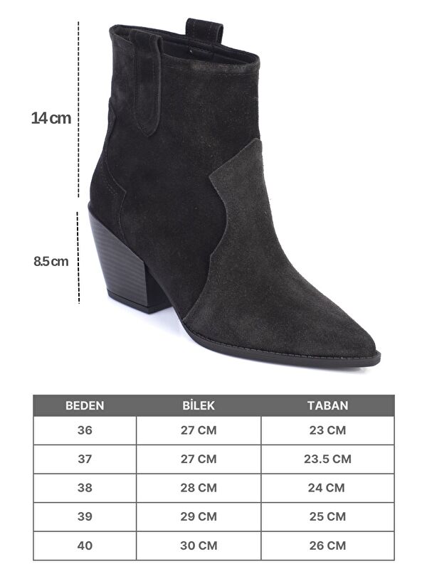 Tiffani Sivri Burunlu Hakiki Deri Yandan Çekmeli Kadın Kovboy Bot - Görsel 3