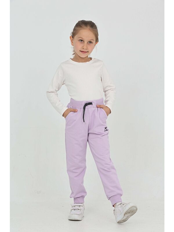 Toontoykids Kız Çocuk Taç Nakışlı Eşofman Alt