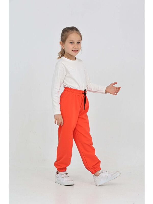 Toontoykids Kız Çocuk Paça Ayı Baskılı Eşofman Alt