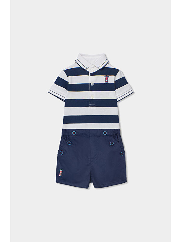 Boboli Çizgili Polo Yaka 2li Takım 6-24 Ay Lacivert
