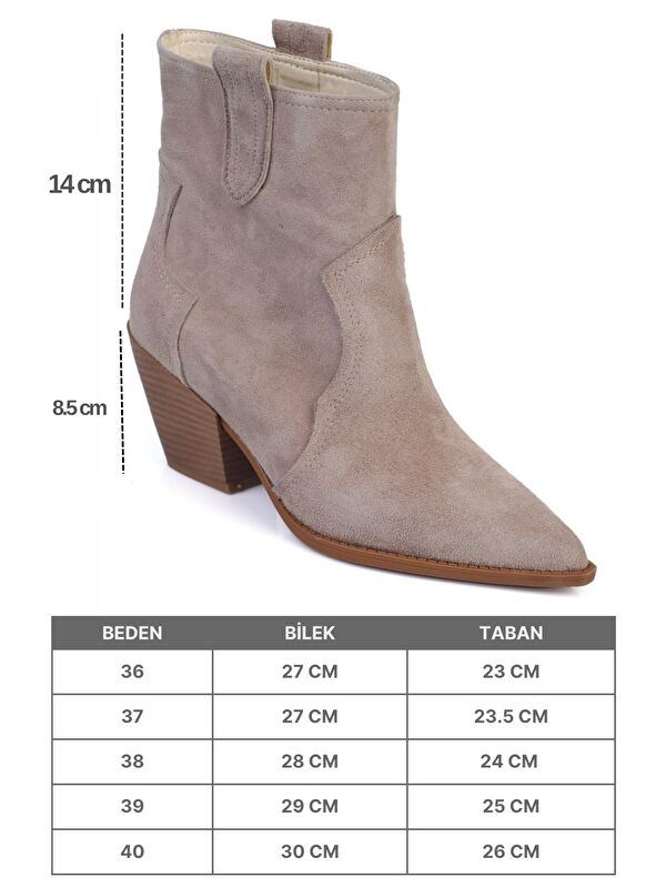 Tiffani Sivri Burunlu Hakiki Deri Yandan Çekmeli Kadın Kovboy Bot - Görsel 3