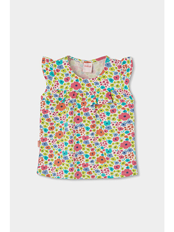Boboli Çiçek Desenli Tshirt 2-6 Yaş Çok Renkli
