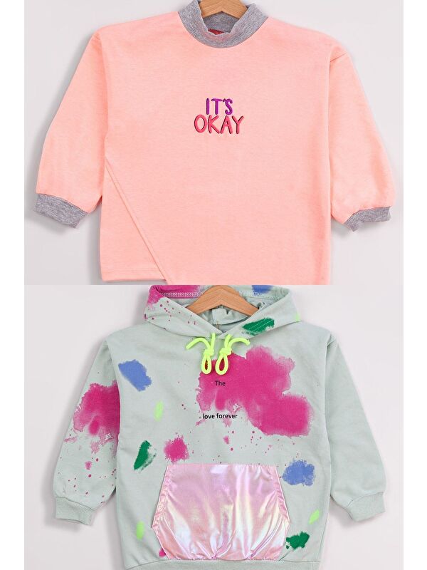Miss Tuffy Kız Çocuk 2'li Paket Basic Sweatshirt
