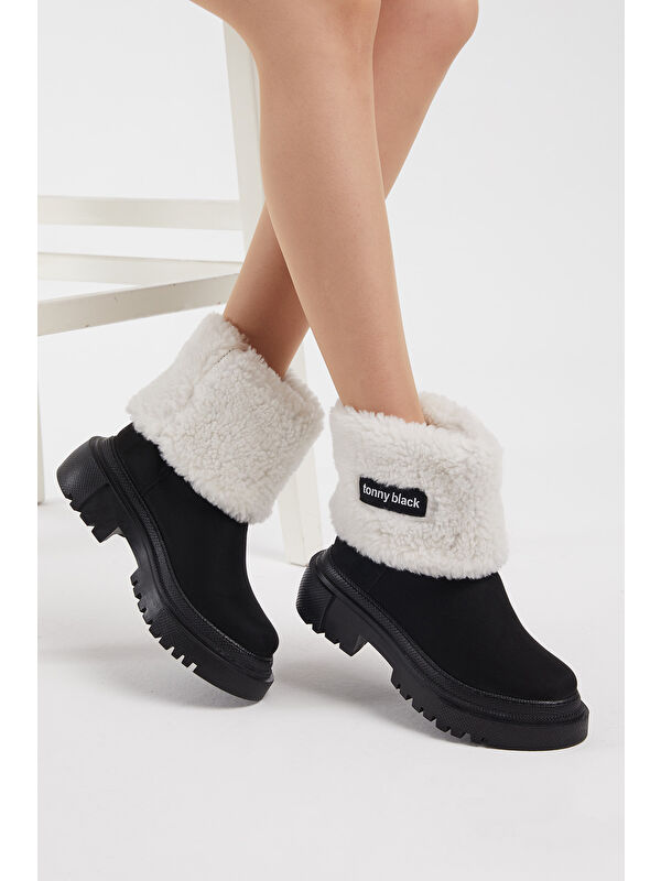 Tonny Black Siyah Tonny Black Süet Rahat Kadın Kalıp Bot