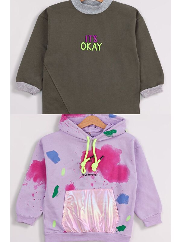 Miss Tuffy Kız Çocuk 2'li Paket Basic Sweatshirt