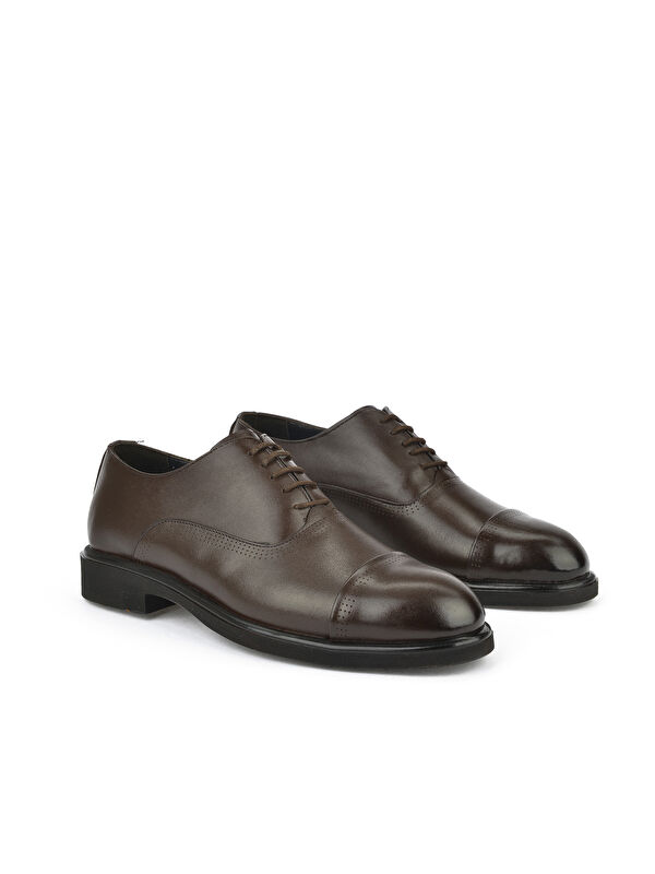 Erkek Hakiki Deri Klasik Ayakkabı 15148Z134 Kahve - Görsel 5