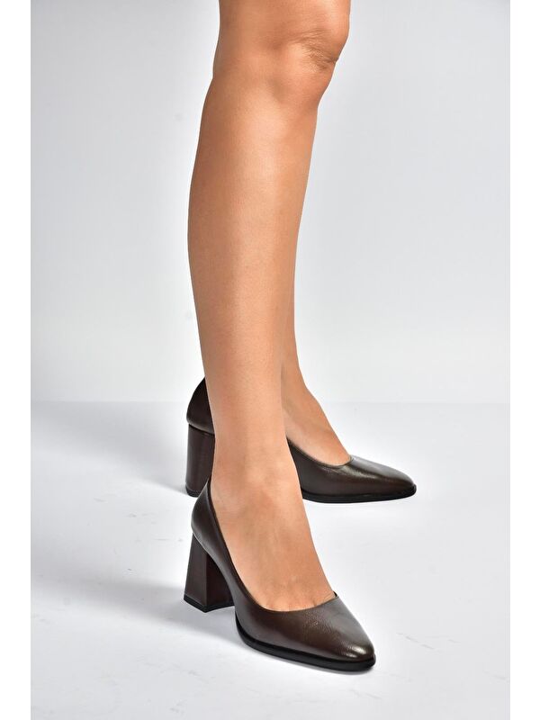 Kahverengi Kadın Topuklu Ayakkabı V676680060 - Görsel 3